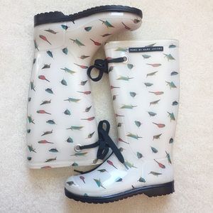 Marc Jacobs bird print rubber rain boots
